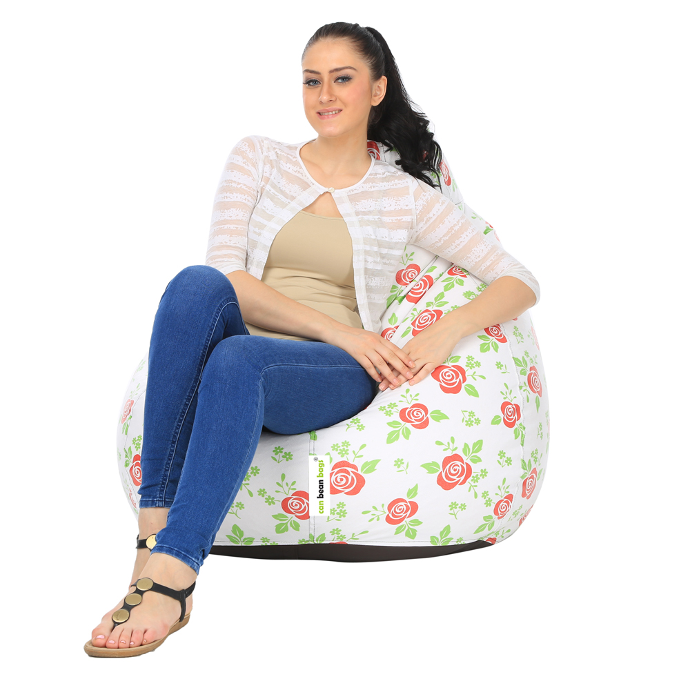 Orka Digital Printed XXXL Bean Bag Cover Without Beans (Red Rose) view 4